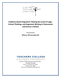 Evidence-based Argument - Near East South Asia Council of