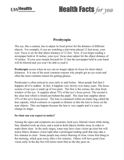Presbyopia - UW Health