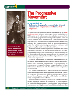 The Progressive Movement The Progressive Movement