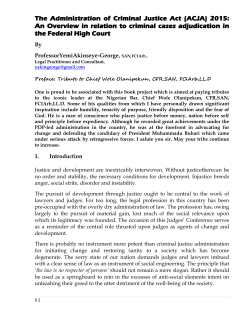 The Administration of Criminal Justice Act (ACJA) 2015: An