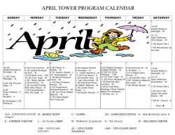 April Activities Calendar