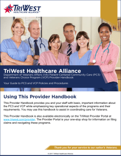 Provider Handbook - TriWest Healthcare Alliance