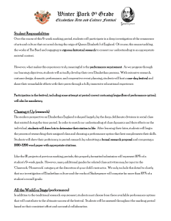 Elizabethan Festival Project