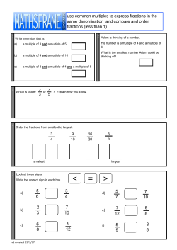 Use Common Multiples to Compare and Order Fractions