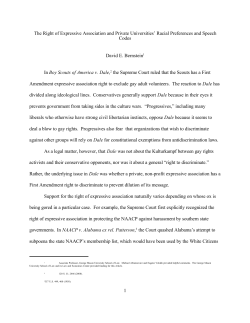 1 The Right of Expressive Association and Private Universities