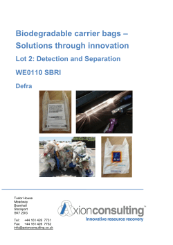Biodegradable carrier bags &ndash; Solutions through innovation