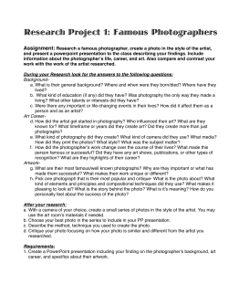 Photography Research and Presentation