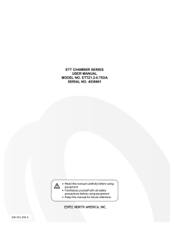 ETT CHAMBER SERIES USER MANUAL MODEL NO. ETTZ1.2