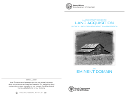 LAND ACQUISITION EmINENT DOmAIN