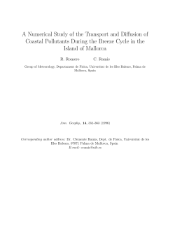 A Numerical Study of the Transport and Diffusion of Coastal