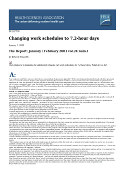 Changing work schedules to 7.2-hour days