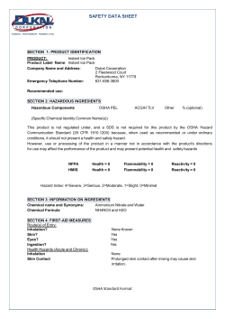 SAFETY DATA SHEET
