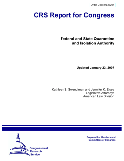 Federal and State Quarantine and Isolation Authority