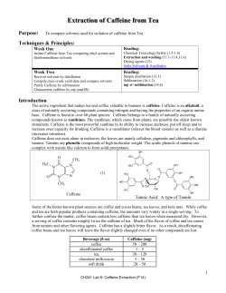 Extraction of Caffeine From - Chemeketa Community College