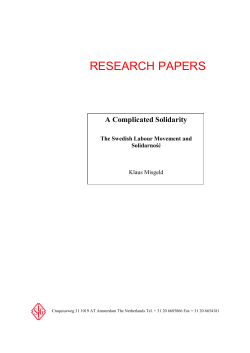 Klaus Misgeld, A Complicated Solidarity