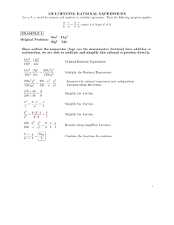 MULTIPLYING RATIONAL EXPRESSIONS