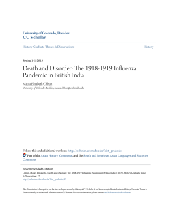 Death and Disorder: The 1918-1919 Influenza