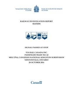 Railway Investigation Report R14T0294