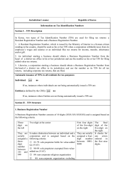 Jurisdiction`s name: Republic of Korea Information on Tax