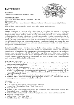 FACT FILE 2015 - Cottar`s Safari Service