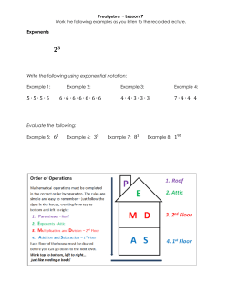 Exponents Write the following using exponential notation: Example