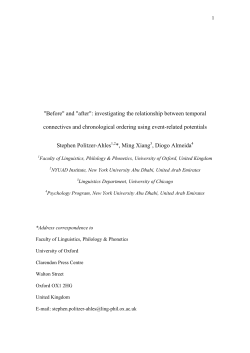 "Before" and "after": investigating the relationship between temporal