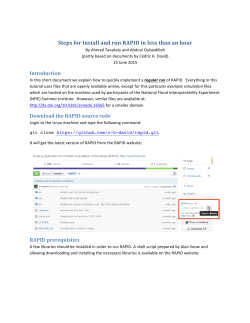 Steps for Install and run RAPID in less than an hour