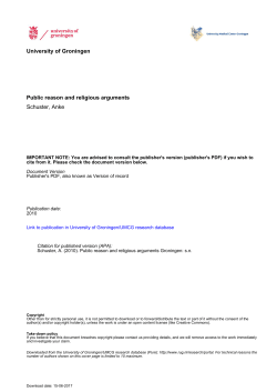 University of Groningen Public reason and religious