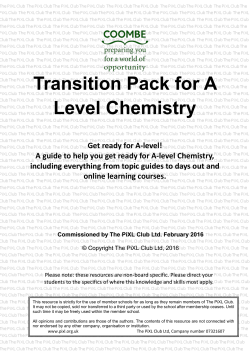 A Level Chemistry Summer Work 2016 pdf