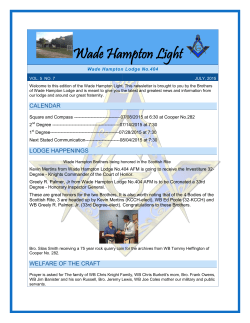 July 2015 - Wade Hampton Lodge No.404