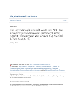 The International Criminal Court Does Not Have Complete