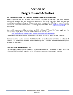Section IV Programs and Activities