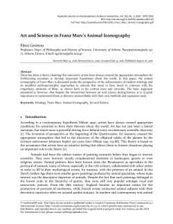 Art and Science in Franz Marc`s Animal Iconography