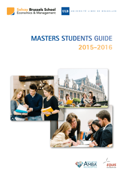 Masters Students Guide - Solvay Brussels School