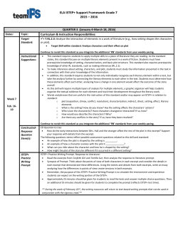 ELA ISTEP+ Support Framework Grade 7 2015 &ndash; 2016