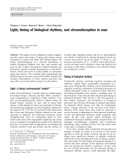 Light, timing of biological rhythms, and chronodisruption