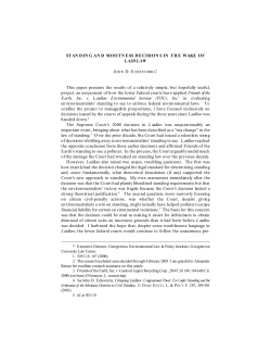 STAN DIN G AN D MOOTN ESS DECISION S IN THE WAKE OF