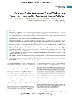 Entorhinal Cortex - American Journal of Neuroradiology