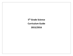 5th Grade Science Curriculum Guide 2015/2016