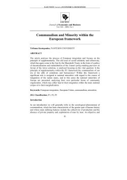 Communalism and Minority within the European framework