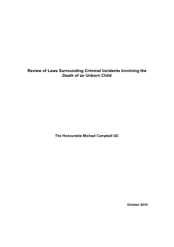 Review of Laws Surrounding Criminal Incidents Involving the Death