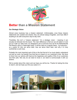 Better than a Mission Statement