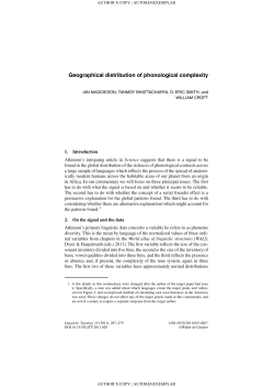 Geographical distribution of phonological