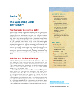 The Deepening Crisis over Slavery