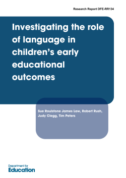 Investigating the role of language in children`s early educational