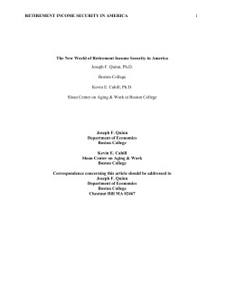 The New World of Retirement Income Security in America