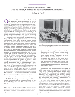 Free Speech in the War on Terror: Does the Military Commissions