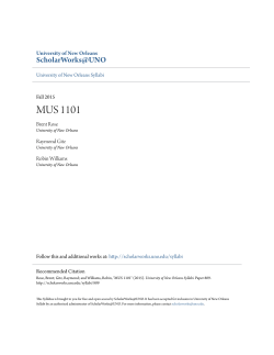 MUS 1101 - ScholarWorks@UNO