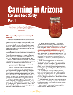 Canning in Arizona - University of Arizona