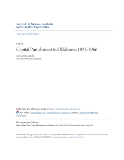 Capital Punishment In Oklahoma 1835-1966
